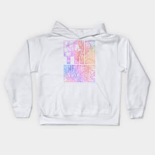 Yaounde, Cameroon City Map Typography - Colorful Kids Hoodie